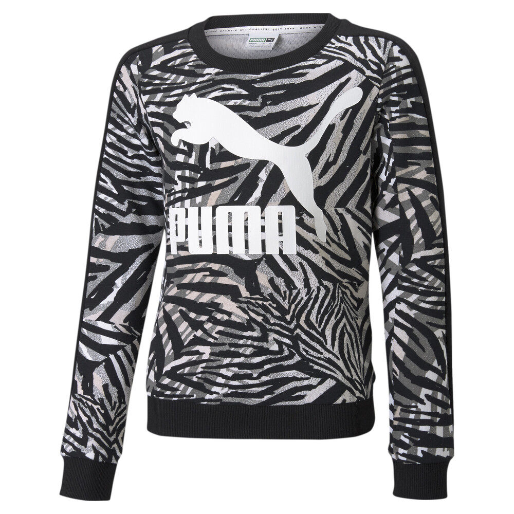 фото Детская толстовка classics t7 crew neck printed youth sweatshirt puma