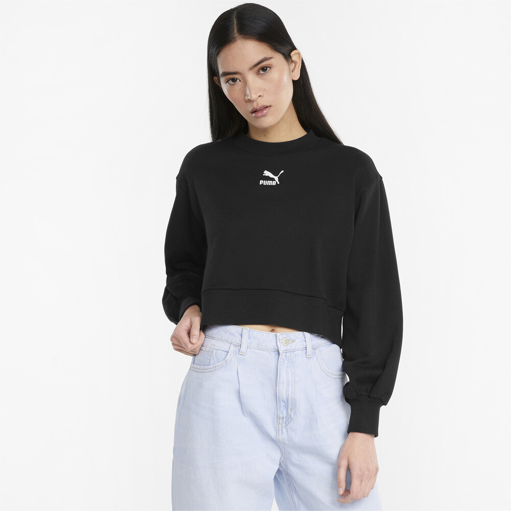 фото Толстовка classics puff sleeve crew neck women's sweatshirt puma