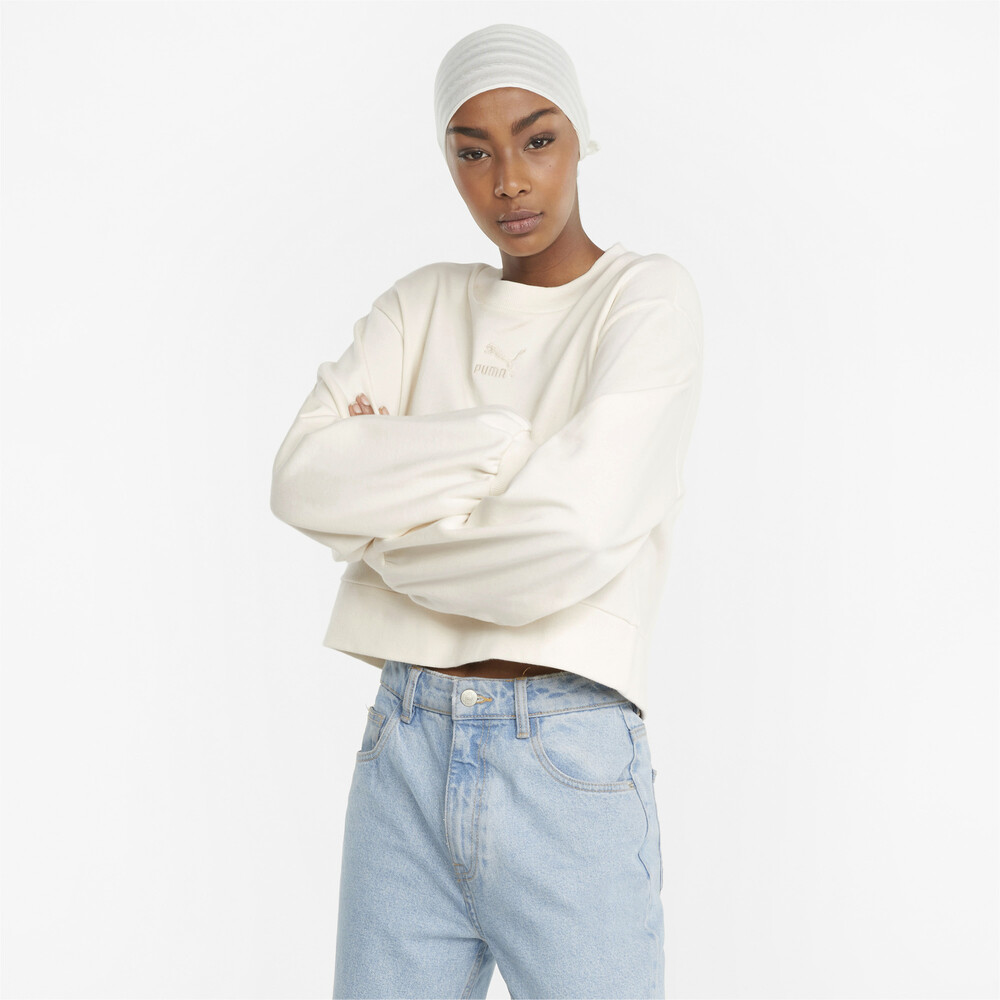 фото Толстовка classics puff sleeve crew neck women's sweatshirt puma