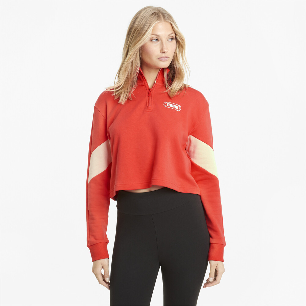фото Толстовка rebel half-zip crew neck women's sweater puma