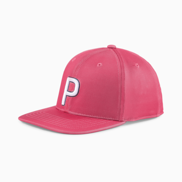 P Snapback Men's Golf Cap, Sunset Pink Heather-Bright White, large-ZAF