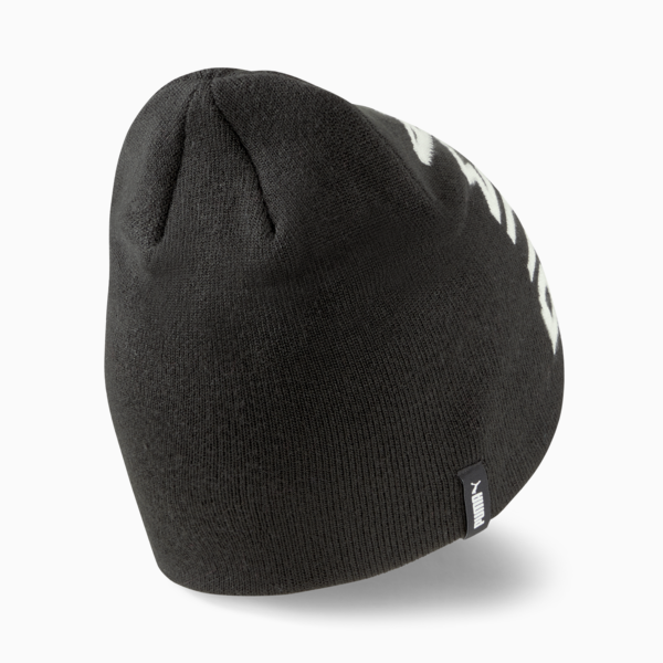 Essentials Classic Cuffless Beanie, Puma Black-Puma White, large-ZAF
