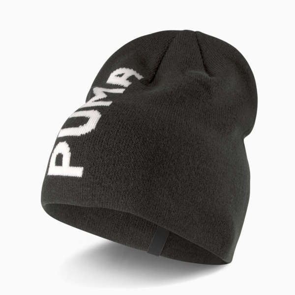 Essentials Classic Cuffless Beanie, Puma Black-Puma White, large-ZAF
