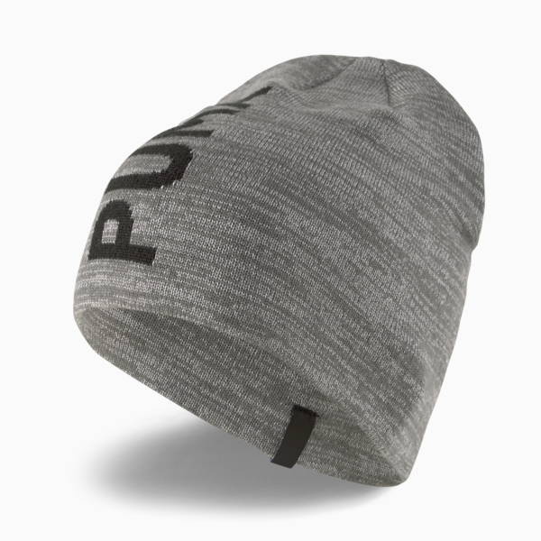 Essentials Classic Cuffless Beanie, Medium Gray Heather-Puma Black, large-ZAF
