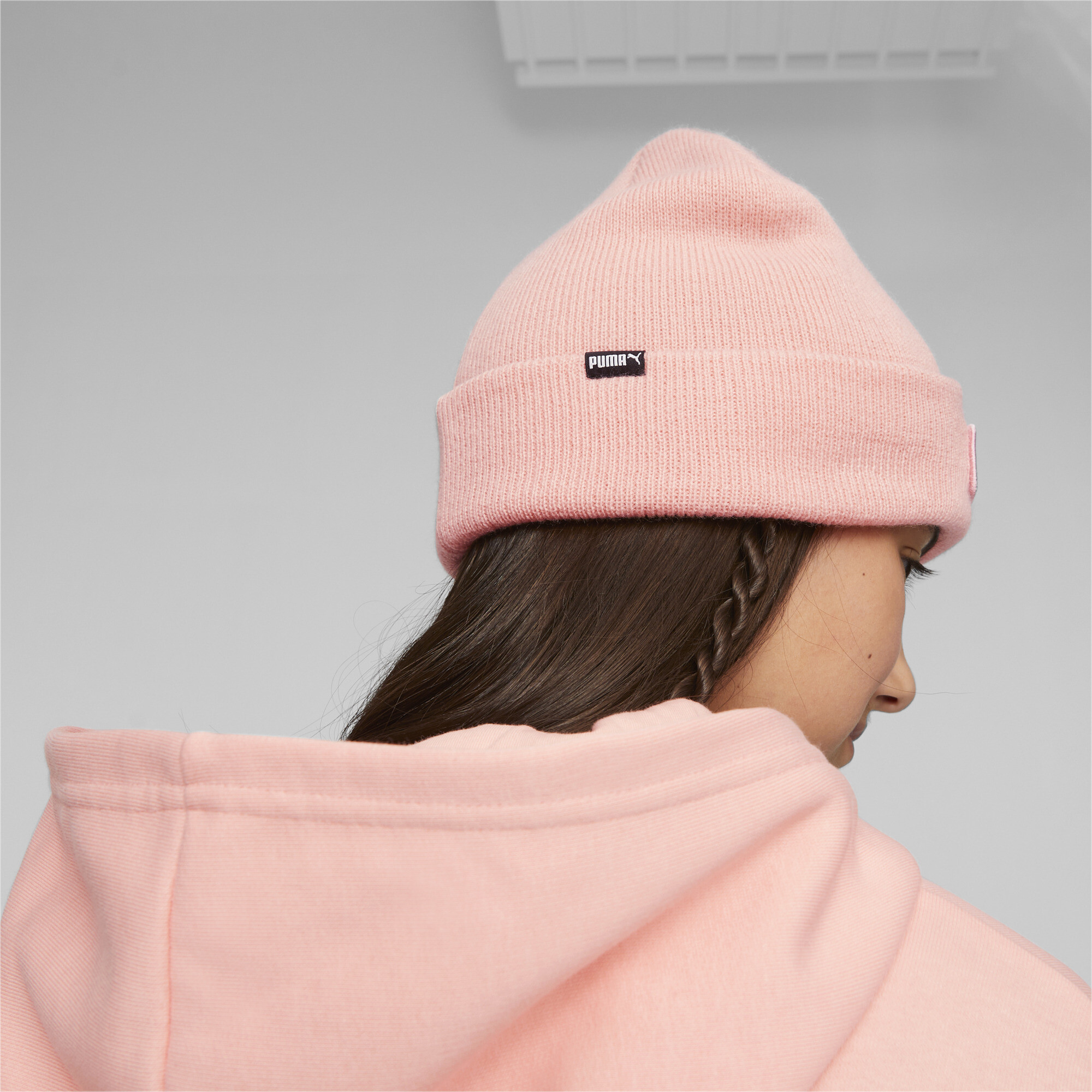 Puma Classic Cuff Youth Beanie Hat, Pink, Accessories