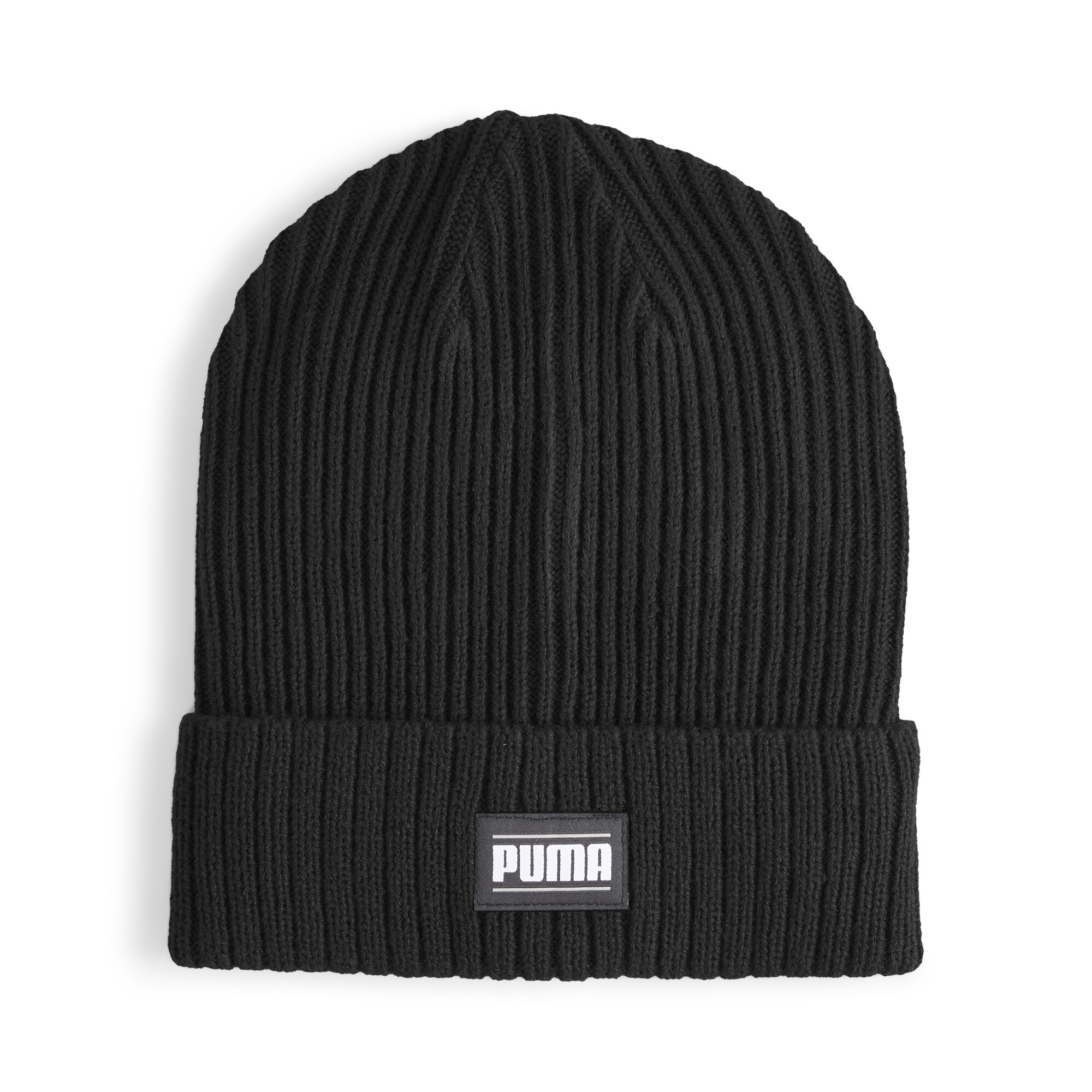 Puma Classic Cuff Ribbed Beanie Hat, Black, Size Adult, Accessories