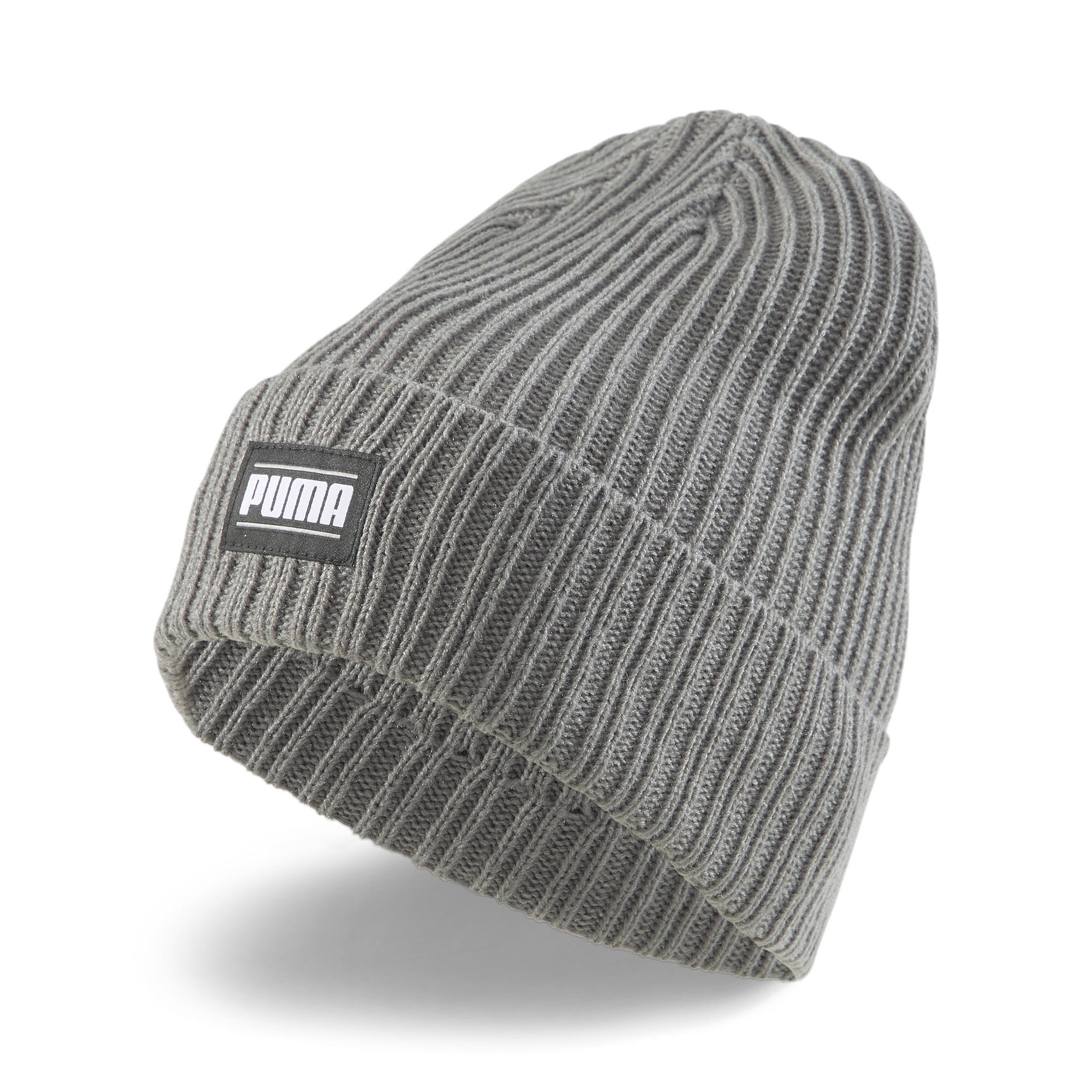Puma Classic Cuff Ribbed Beanie Hat, Gray, Size Adult, Accessories