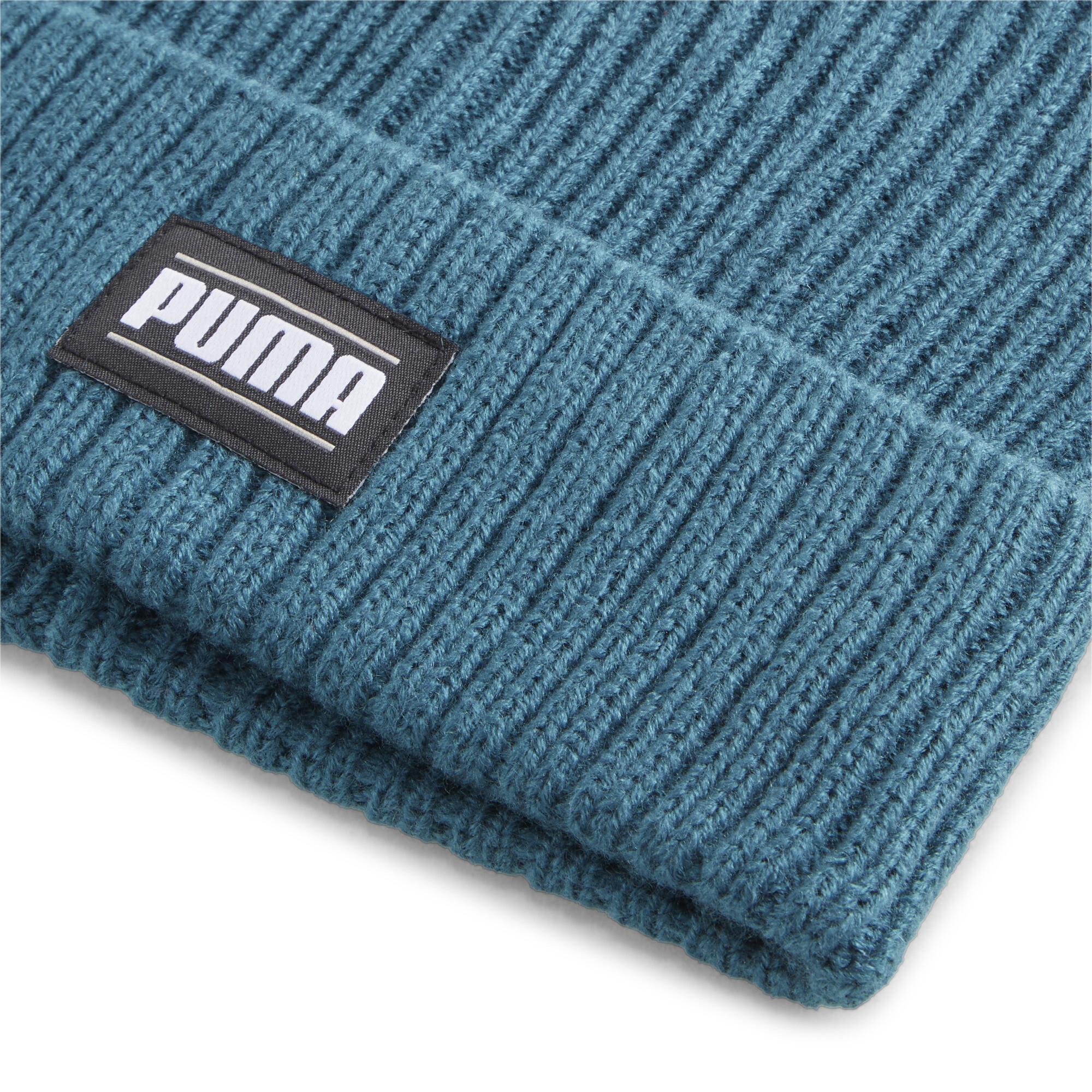 Puma Classic Cuff Ribbed Beanie Hat, Green, Size Adult, Accessories