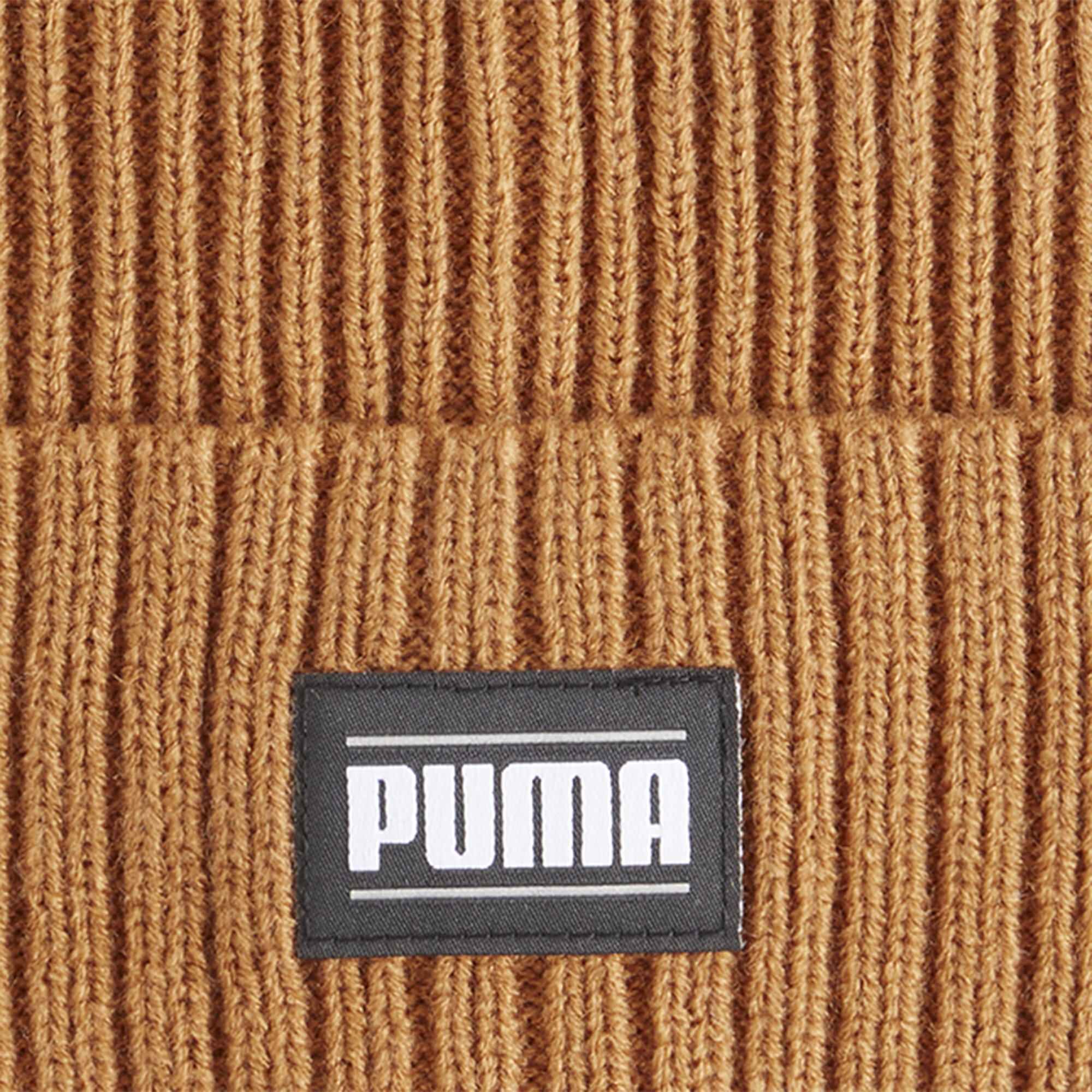 Puma Classic Cuff Ribbed Beanie Hat, Beige, Size Adult, Accessories