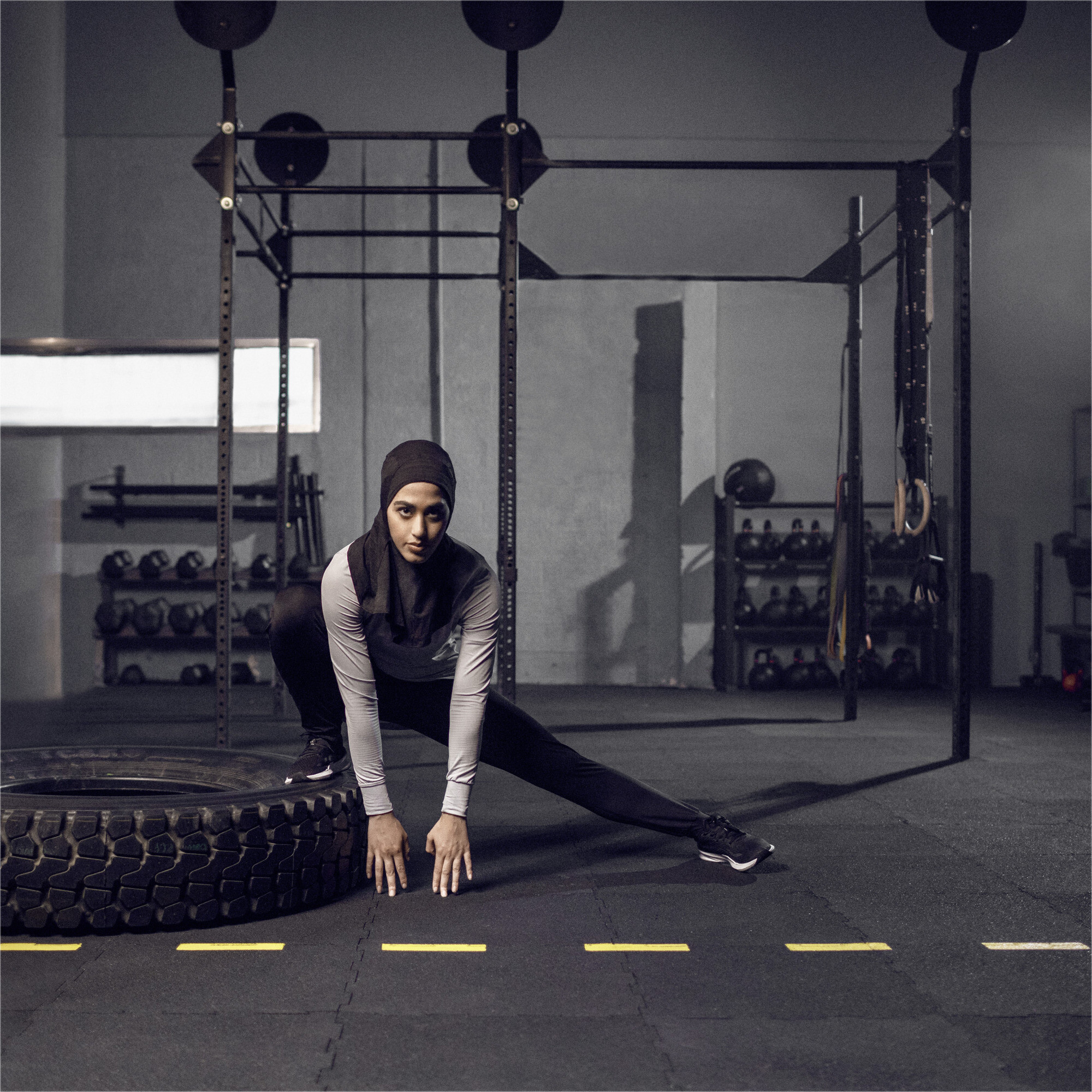 Women's PUMA Sports Running Hijab In Black, Size Medium