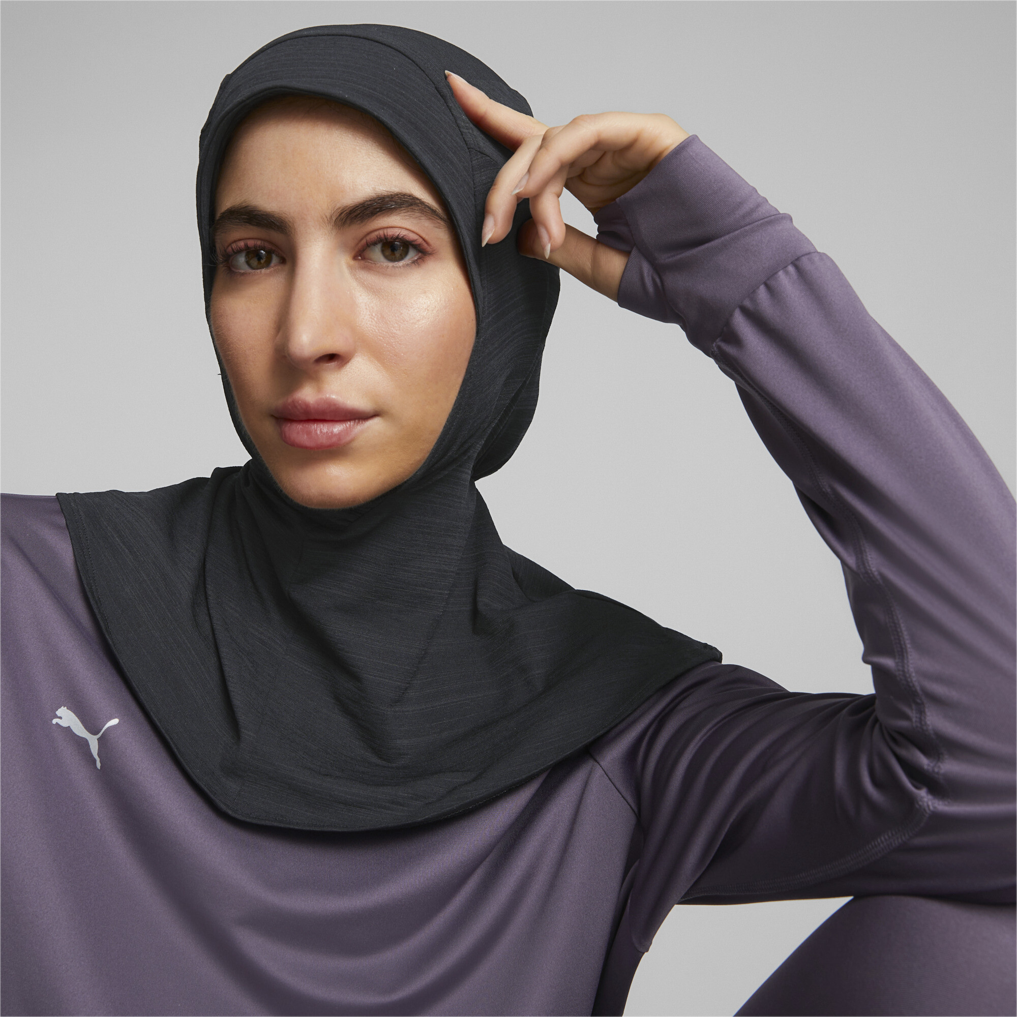 Women's Puma Sports Running Hijab, Black, Size S, Accessories