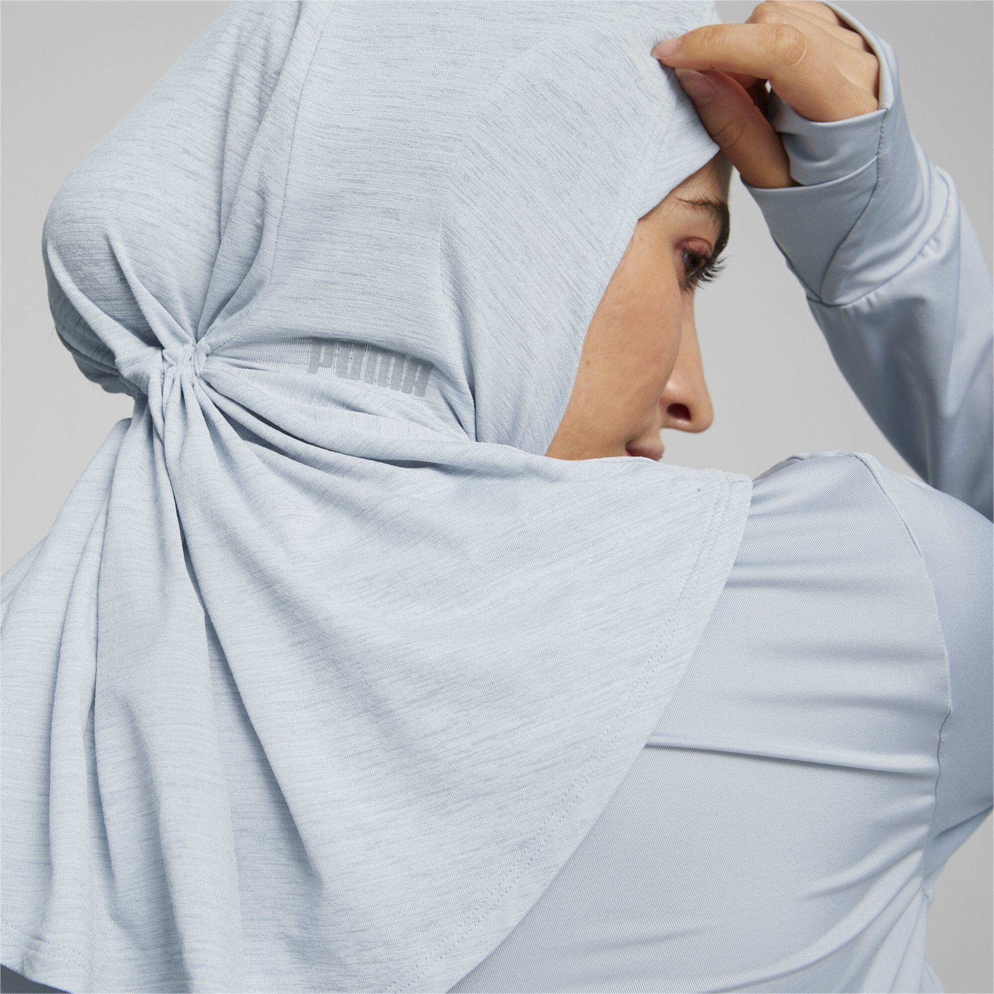 Women's PUMA Sports Running Hijab In Gray, Size Small