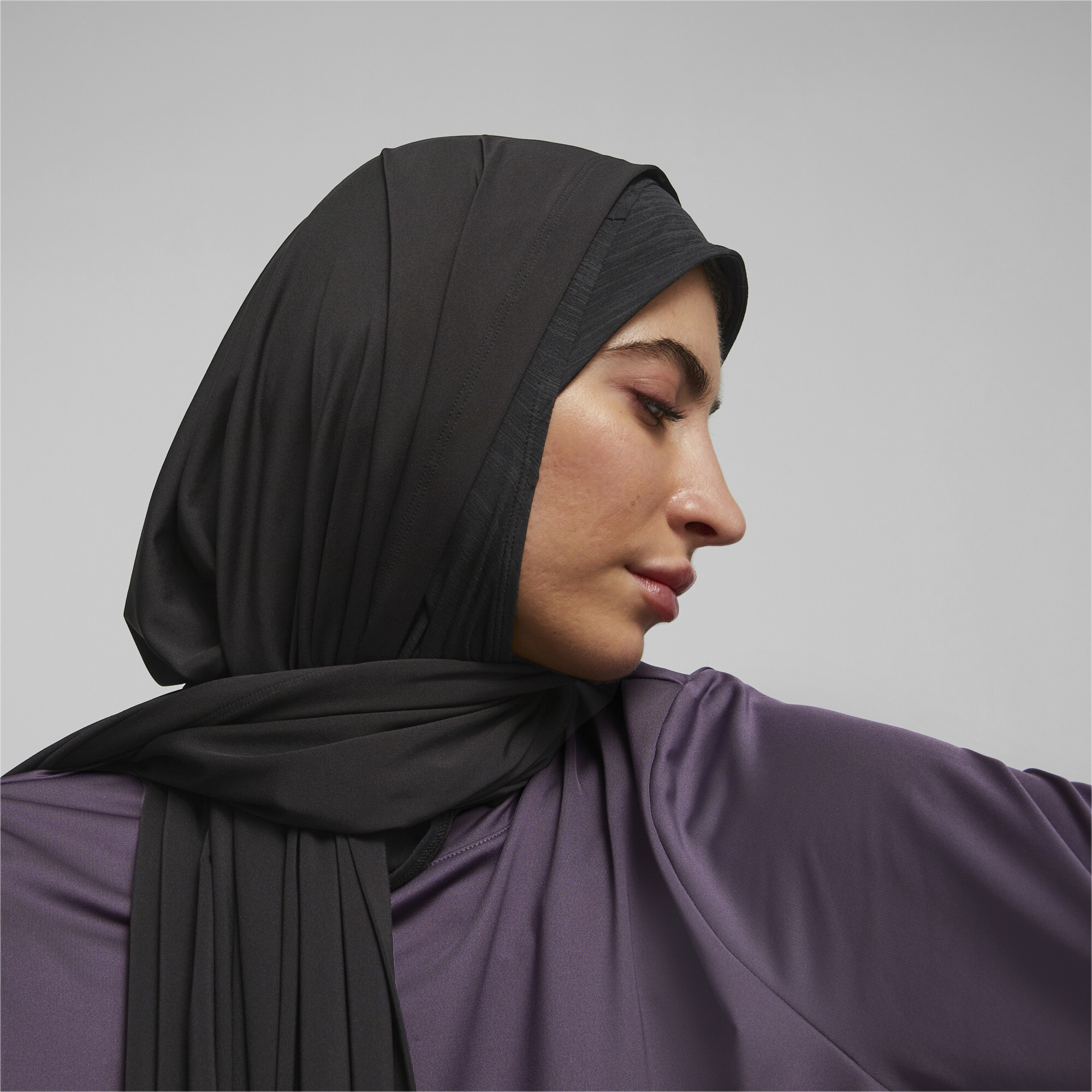Women's PUMA Running Hijab Scarf In Black, Size Adult