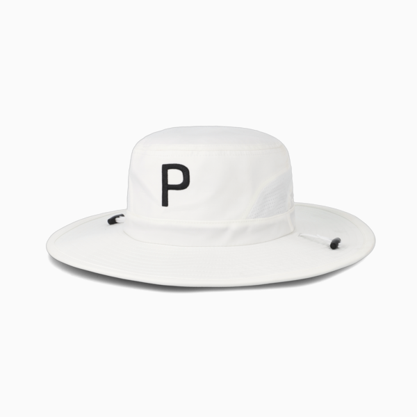 Aussie P Golf Bucket Hat, Bright White, large-ZAF