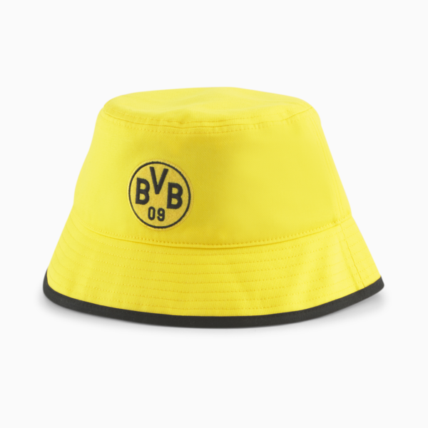 Borussia Dortmund T7 Bucket Hat, Cyber Yellow-PUMA Black, large-ZAF
