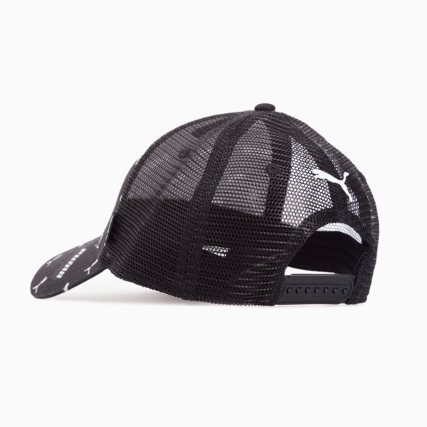 PUMA Academy Printed Trucker Cap, PUMA Black-Logo Power, large-ZAF