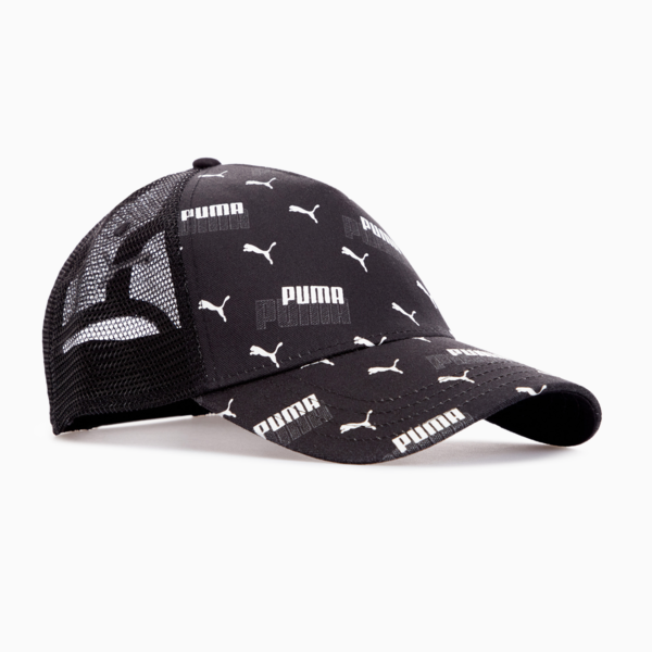 PUMA Academy Printed Trucker Cap, PUMA Black-Logo Power, large-ZAF