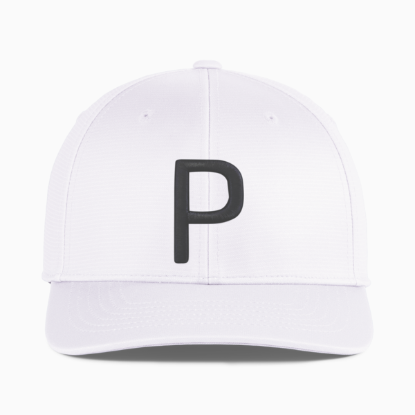 P Golf Cap, White Glow-PUMA Black, large-ZAF
