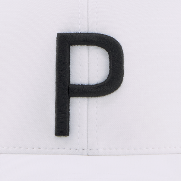 P Golf Cap, White Glow-PUMA Black, large-ZAF