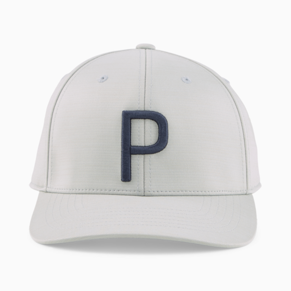 P Golf Cap, Ash Gray-Navy Blazer, large-ZAF
