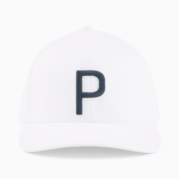 P Golf Cap, White Glow-Navy Blazer, large-ZAF