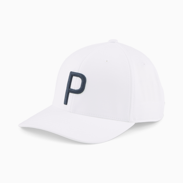 P Golf Cap, White Glow-Navy Blazer, large-ZAF