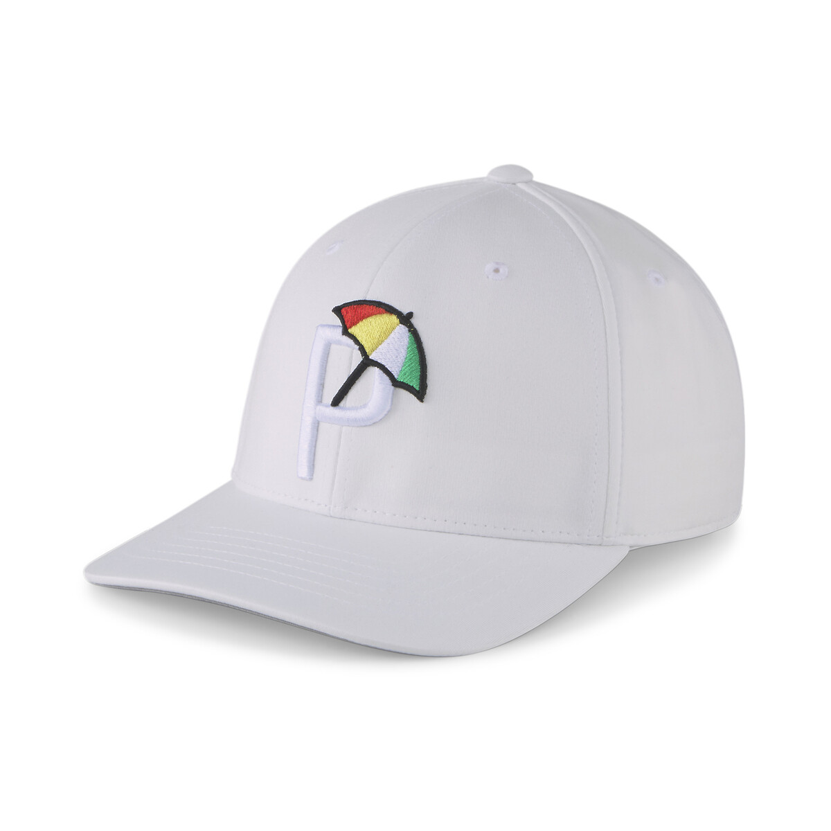 Palmer P Golf Cap in White Glow/Ash Gray by PUMA, One Size