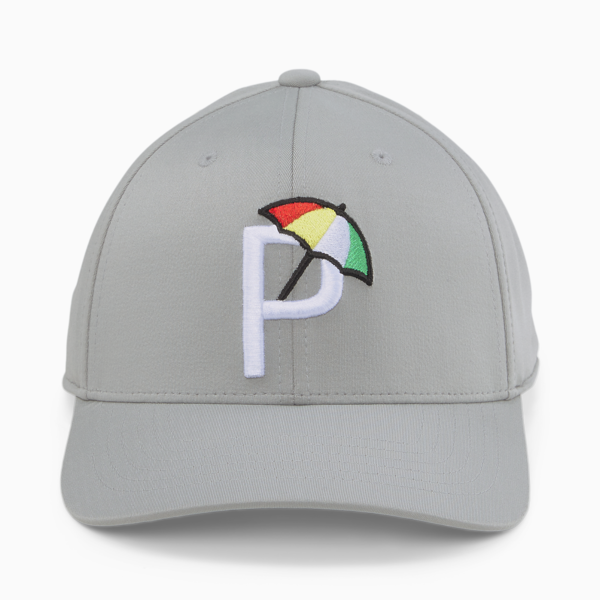 Palmer P Golf Cap, Ash Gray-White Glow, large-ZAF
