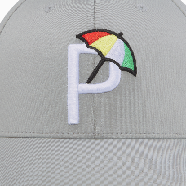 Palmer P Golf Cap, Ash Gray-White Glow, large-ZAF