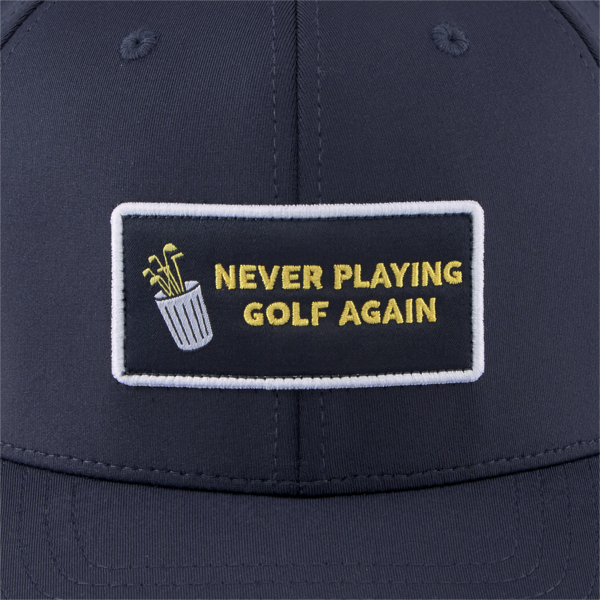 Never Playing Golf Again Golf Cap, Navy Blazer-White Glow, large-ZAF
