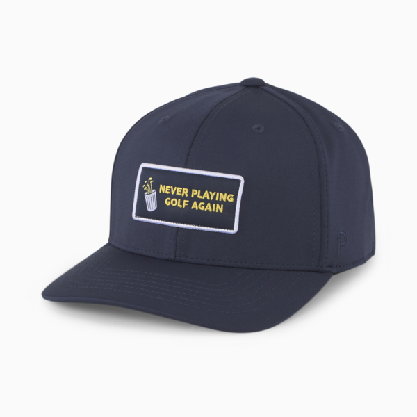 Never Playing Golf Again Golf Cap, Navy Blazer-White Glow, large-ZAF