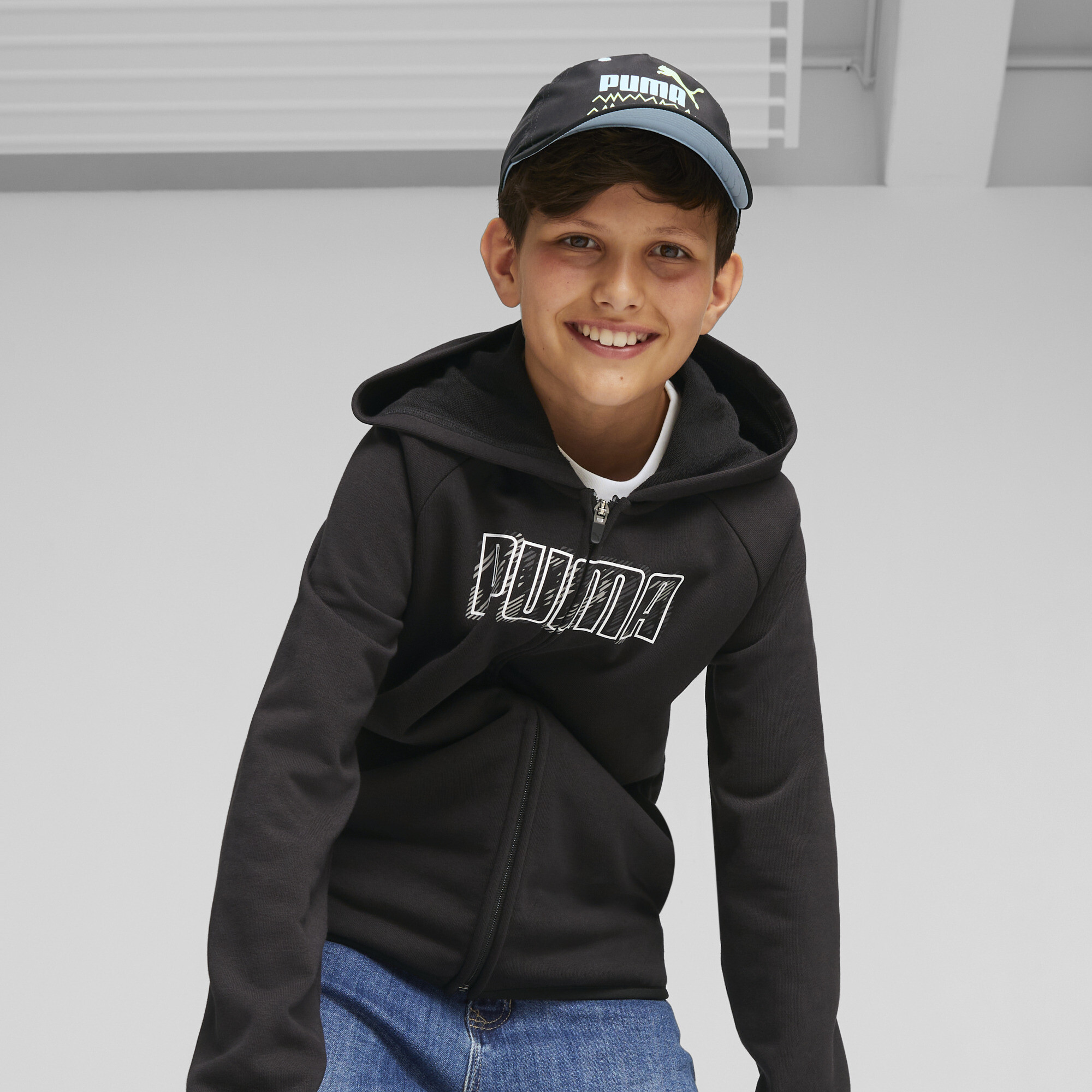 PUMA Mixmatch Pinch Panel Youth Cap In Black, Size Kids