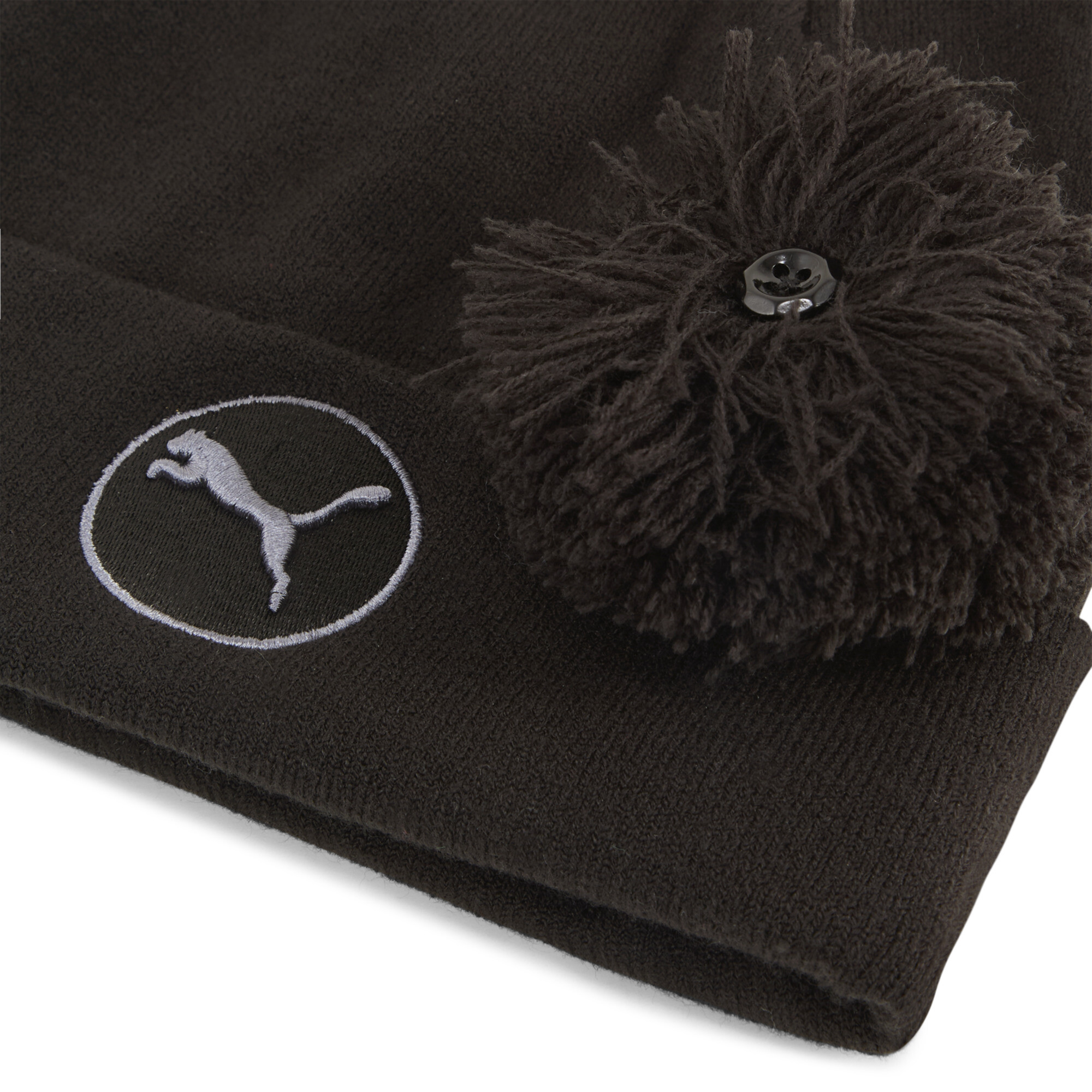 PUMA WRMLBL golfbeanie met afneembare pompon voor Heren, Zwart thumbnail 2