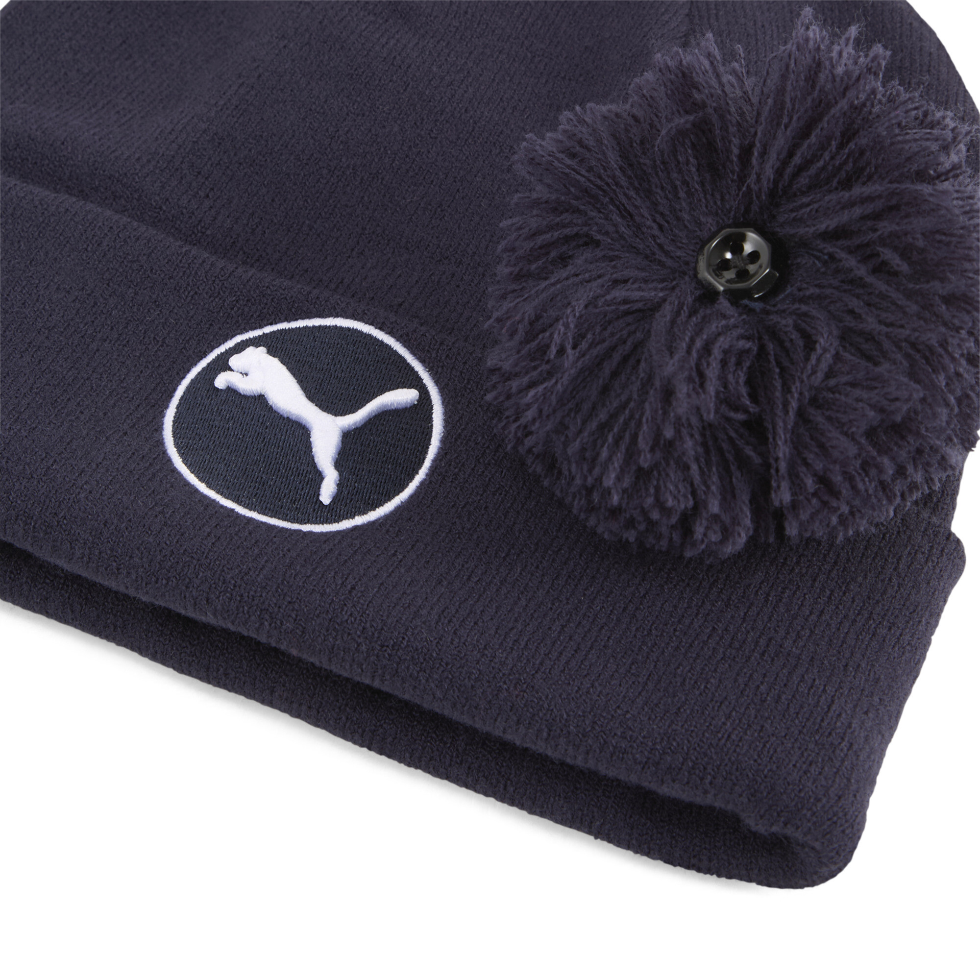 PUMA WRMLBL golfbeanie met afneembare pompon voor Heren, Blauw thumbnail 2