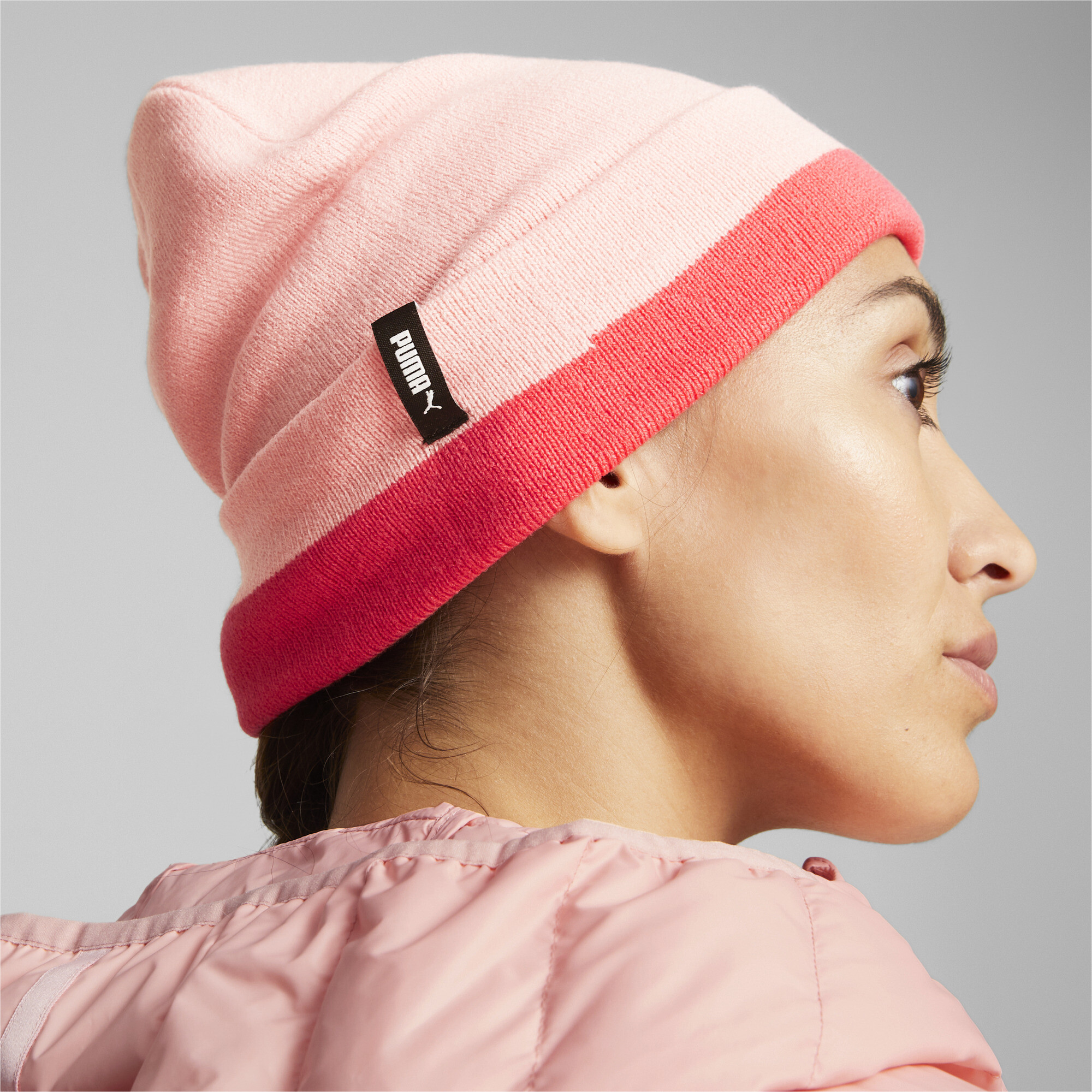 Puma Script Logo Beanie Hat, Pink, Size Adult, Accessories