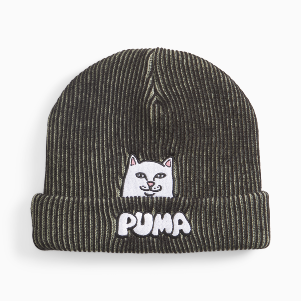 PUMA x RIPNDIP Beanie, PUMA Black-Eucalyptus, large-ZAF