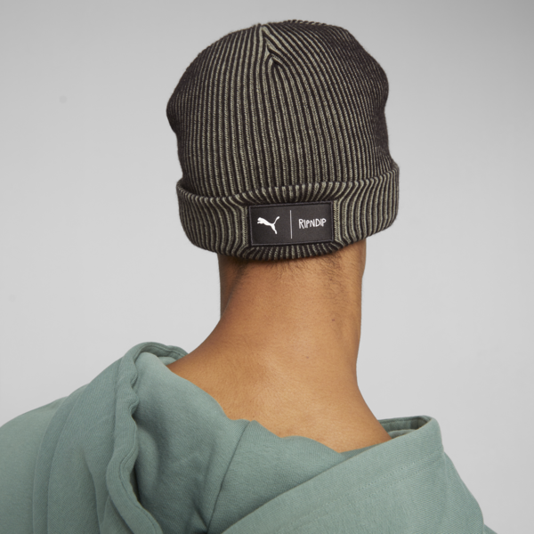 PUMA x RIPNDIP Beanie, PUMA Black-Eucalyptus, large-ZAF