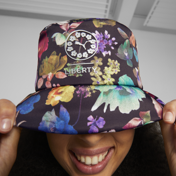 PUMA x LIBERTY Bucket Hat, PUMA Black-Floral AOP, large-ZAF