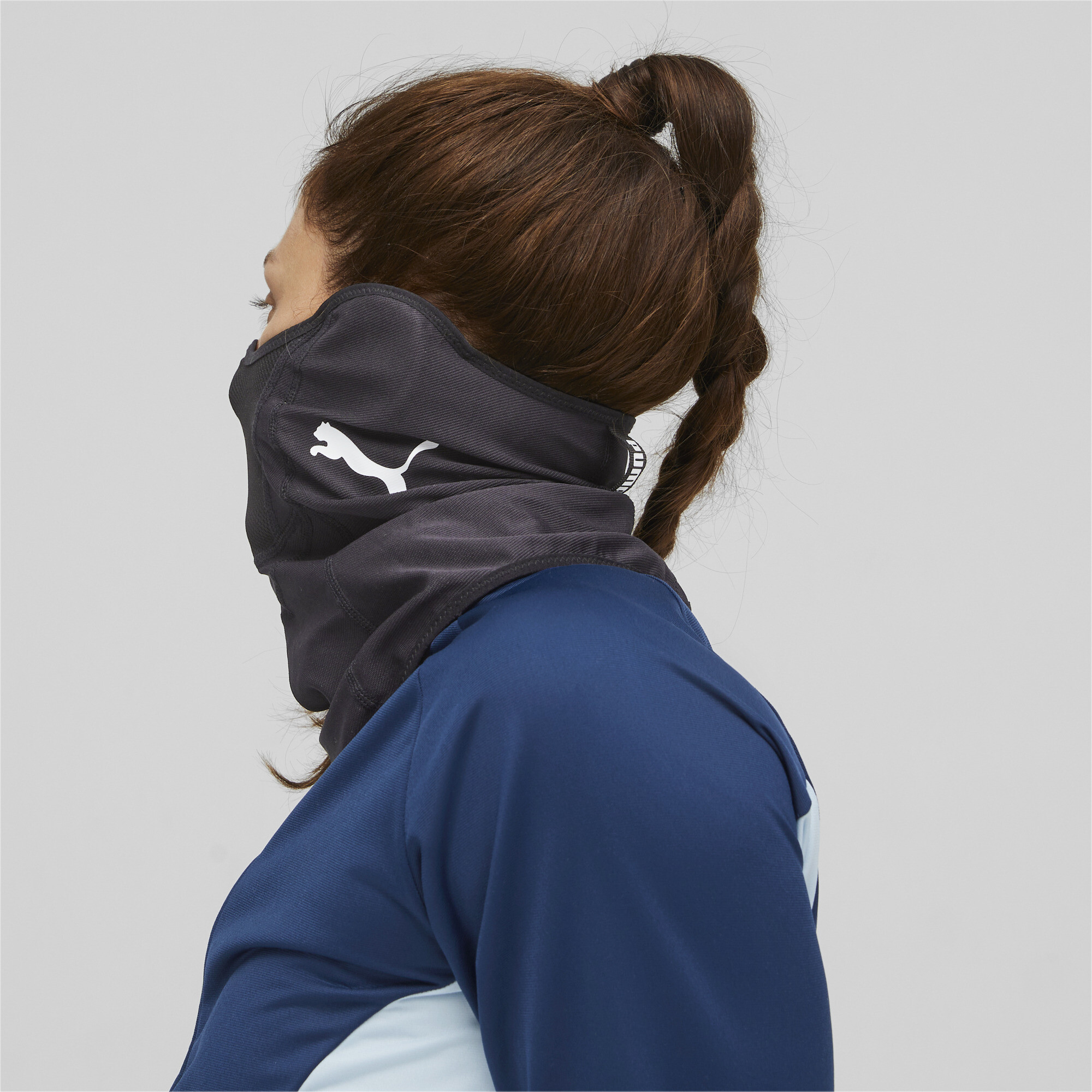 PUMA indWINTERIZED Voetbalgezichtsmasker, Zwart/Wit thumbnail 3