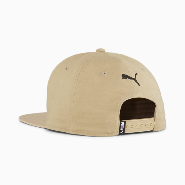 Essentials Flat Brim Cap, Prairie Tan-PUMA Black, large-ZAF