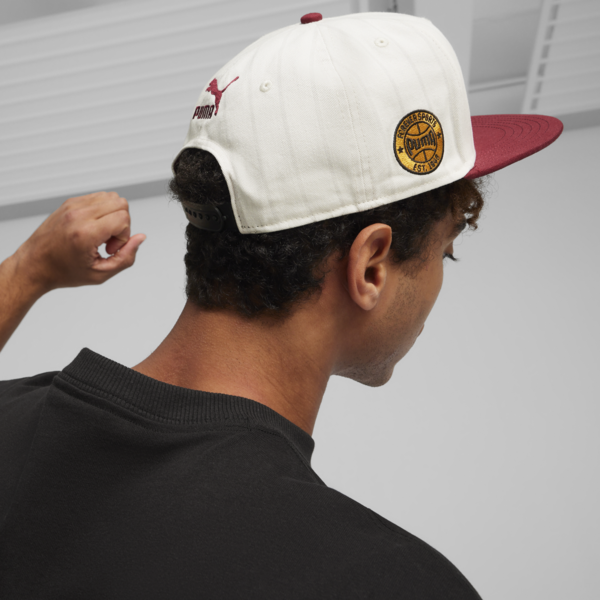 Hometown Heroes Flat Brim Cap, Warm White-Team Regal Red, large-ZAF