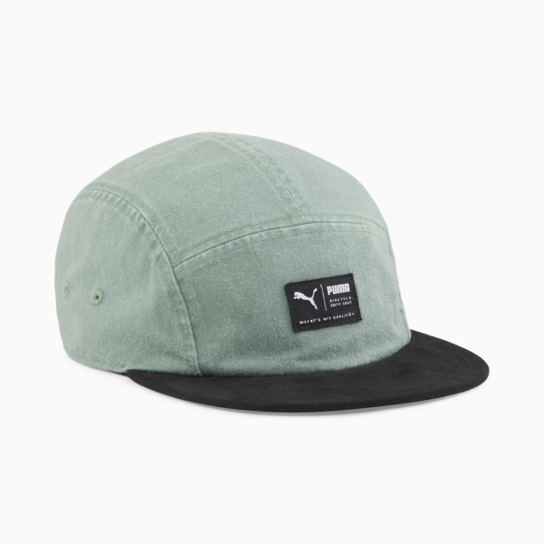 Skate 5 Panel Cap, Eucalyptus-PUMA Black, large-ZAF