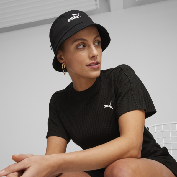 Essentials Logo Bucket Hat, PUMA Black, large-ZAF