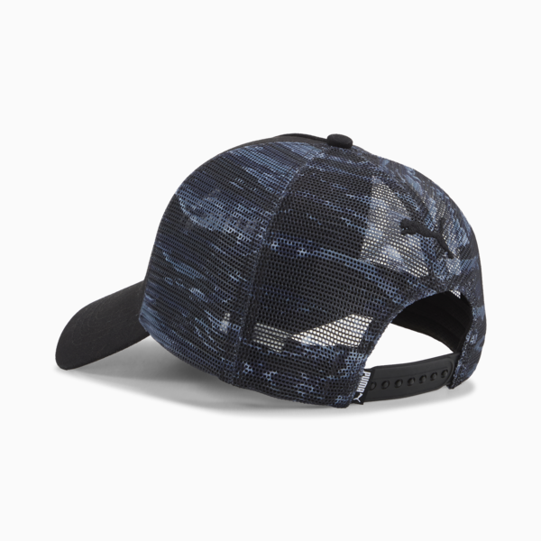 ESS Academy All-Over Print Trucker Cap, Puma Black-AOP Mesh, large-ZAF