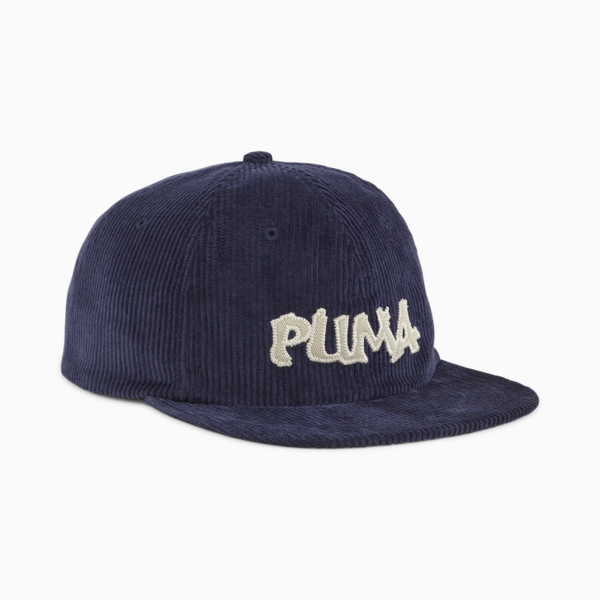 Gorra skater de corderoy con visera plana, Club Navy, large-MEX