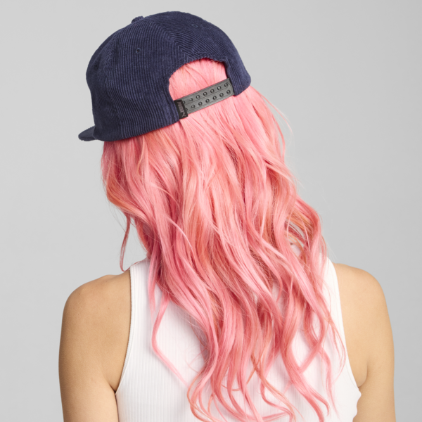 Gorra skater de corderoy con visera plana, Club Navy, large-MEX