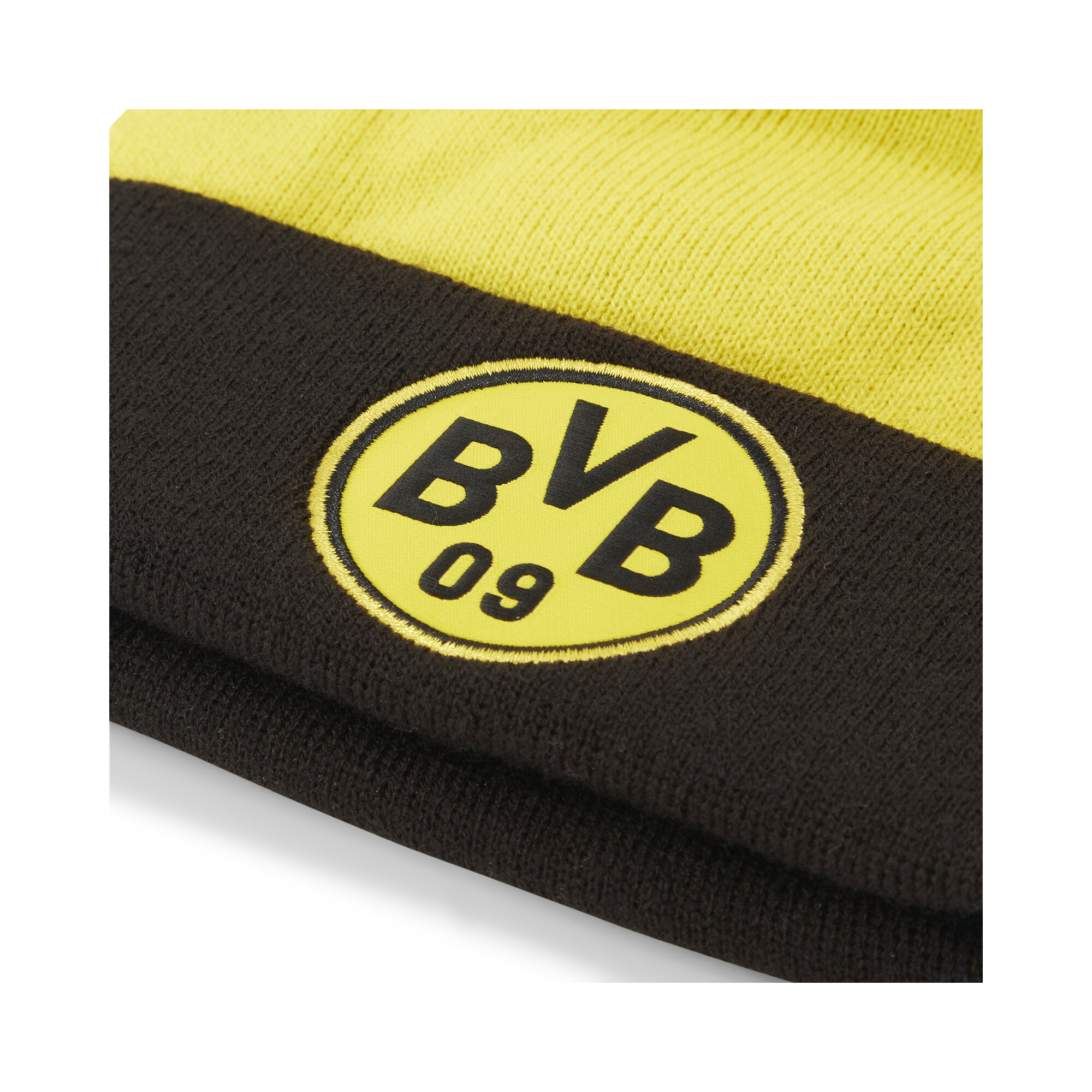 PUMA Borussia Dortmund Pom beanie met pompom, Zwart/Geel