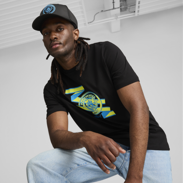 Gorra con visera Manchester City ftblCULTURE+, PUMA Black-Magic Blue, large-ARG