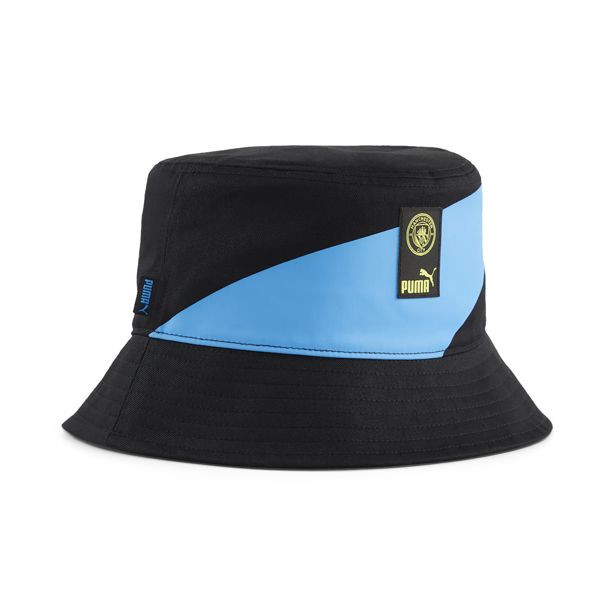 Puma Manchester City ftblCULTURE+ Bucket Hat | Mit Print | Black/Magic Blue | Größe: L/XL