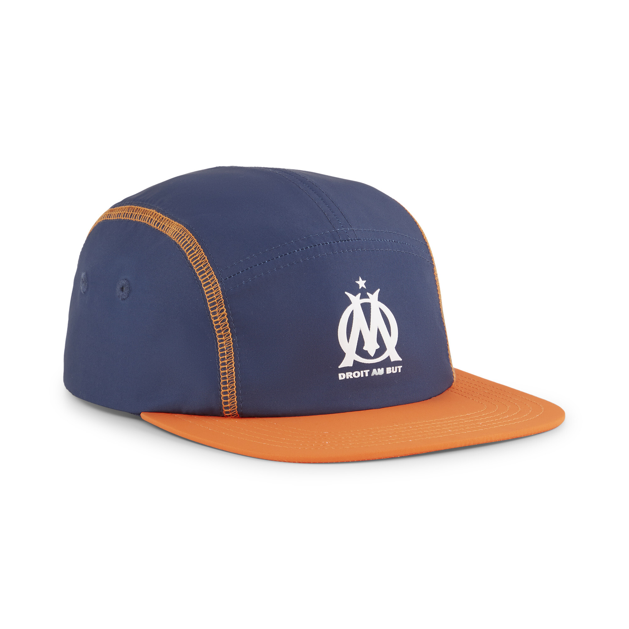 Puma Olympique de Marseille ftblSTATEMENT Cap | Mit Print | Club Navy/Orange Pes | Größe: Adult